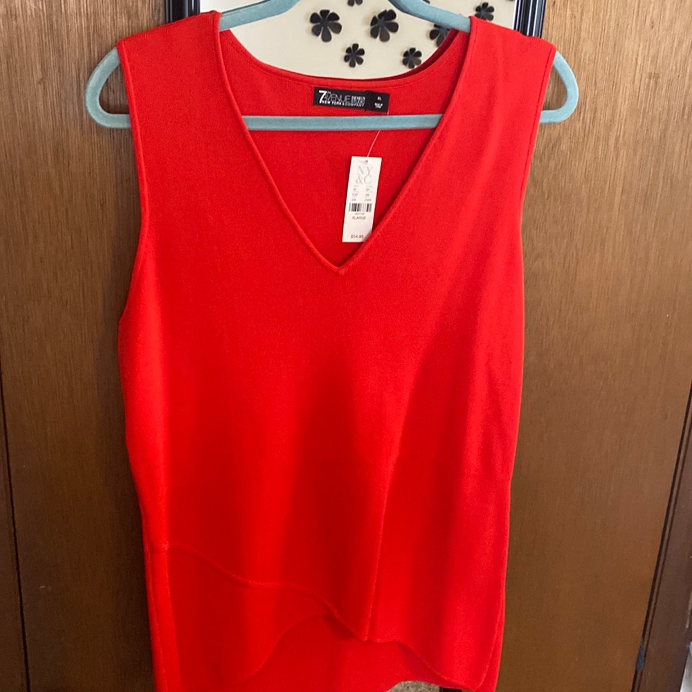 Beautiful red sleeveless top. BRAND NEW WITH TAG. Perfect for the holidays! NY&C